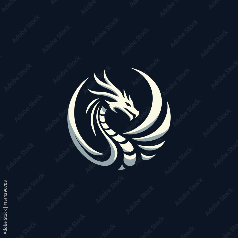 Obraz premium mythic dragon logo