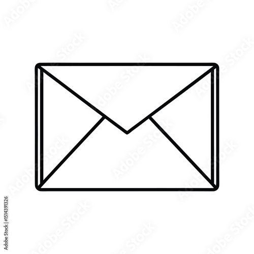 Simple Envelope Icon Clean Line Art for Communication Design