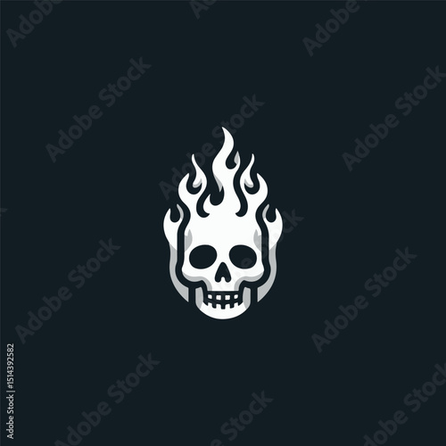 Skull burning logo