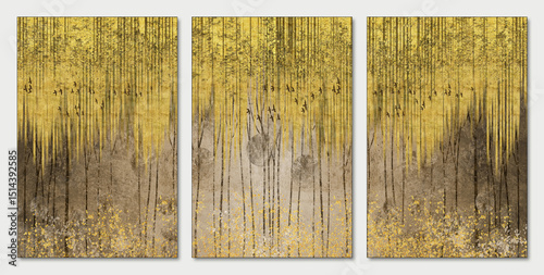 Fototapeta Naklejka Na Ścianę i Meble -  3d abstract art wallpaper for wall decor.Resin geode and abstract art, functional art golden lines in light background