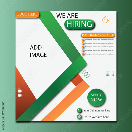We Are Hiring  social media poster design vector templates