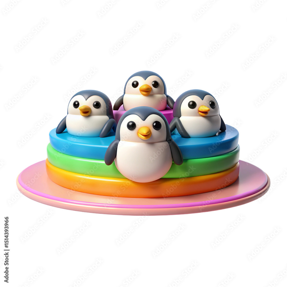 Obraz premium 3d penguin on a white background