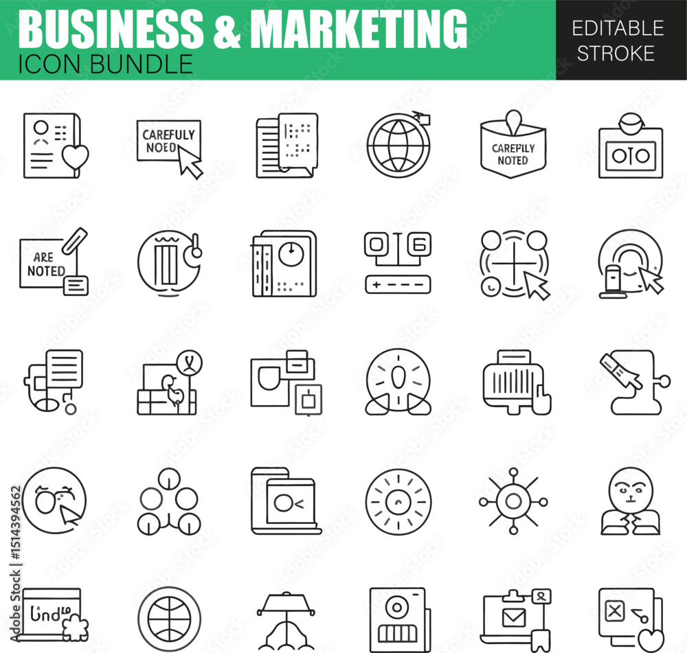 business marketing line vector icon set business marketing line vector icon set