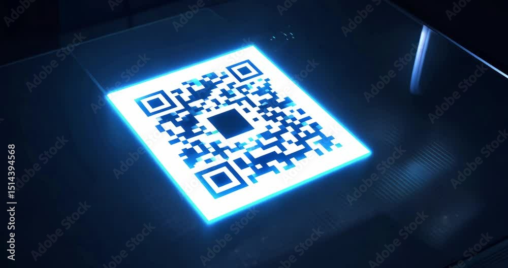 qr code on digital screen