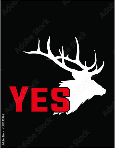 Husband DEER YES Dear Hunting Pun Happy Wife - printable editable vector art file.