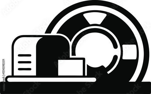 CT Scan Scanner Silhouette Vector Illustration 