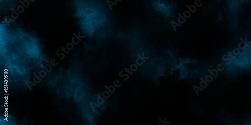  Fog or smoke blue color isolated black background, evoking a sense of depth and tranquility, Watercolor fireless candle on dark wall background, abstract blue smoke grange  moves on black background.