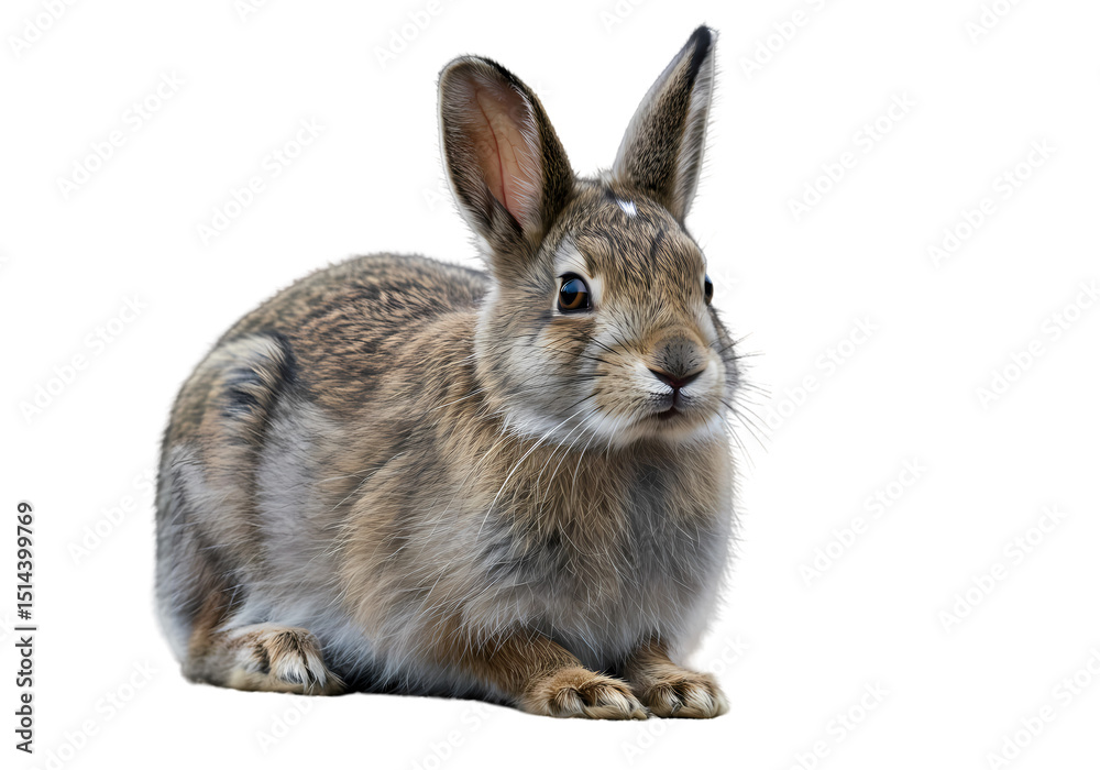 Obraz premium Adorable Gray Rabbit Stunning Image Facts isolated on transparent background