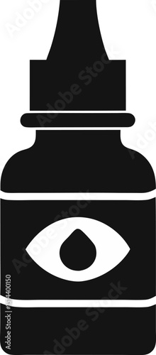 Eye Drops Bottle Silhouette Vector Illustration 
