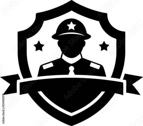 First Responder Badge Silhouette Vector Illustration