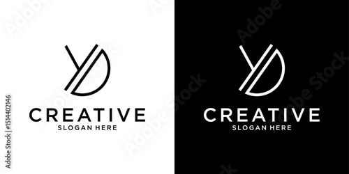 YD or DY initial letter logo design vector template