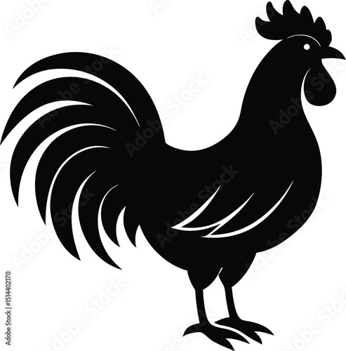 Rooster head silhouette graphic isolated for poultry or barn-themed artwork