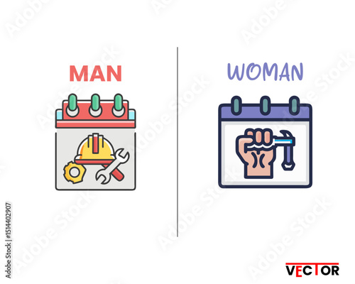 Labour Day vector design for Labour business with aman and woman