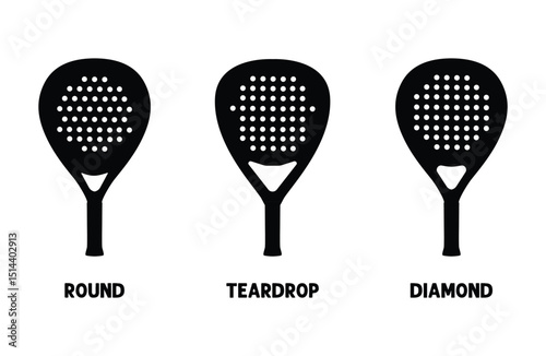 Padel racket shapes set