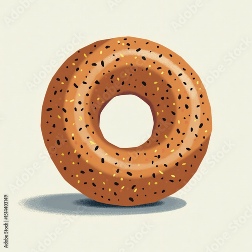 Delicious donut with sprinkles in a realistic and appetizing illustration