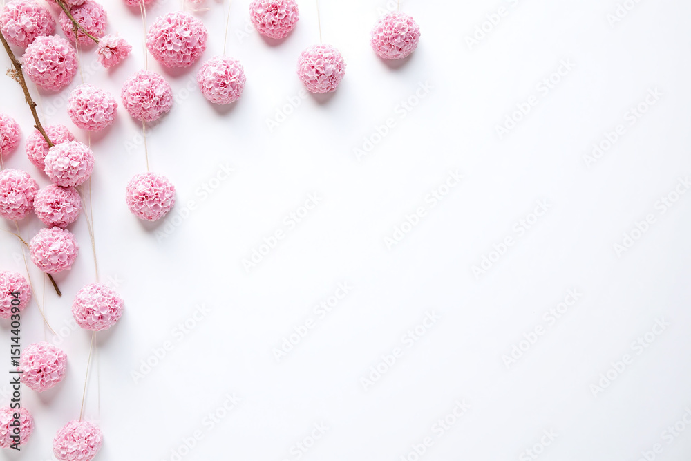 bunch of pink flowers on a white surface2 bunch of pink flowers on a white surface2
