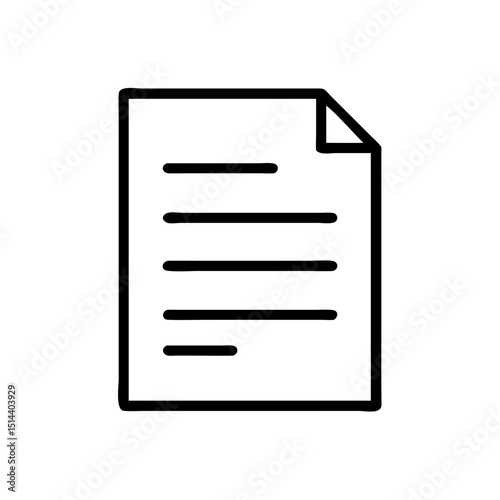 Basic document icon on transparent background for web and graphic design