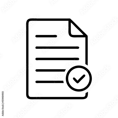 Document with checkmark icon on transparent background for web and graphic design