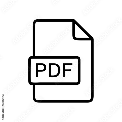 Document with pdf label icon on transparent background for web and graphic design