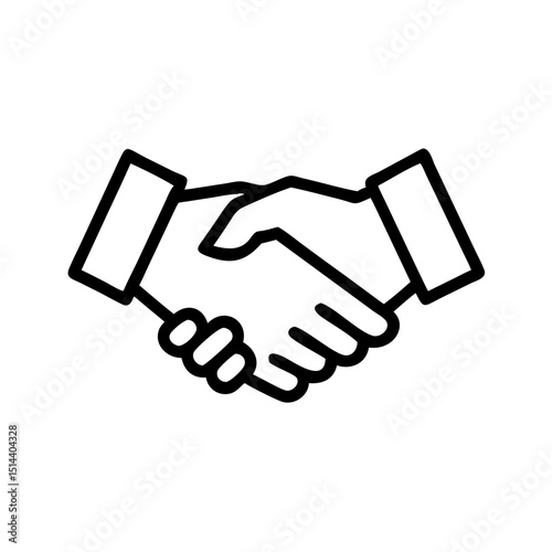 Handshake deal icon on transparent background for web and graphic design