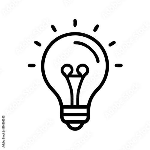 Idea bulb icon on transparent background for web and graphic design