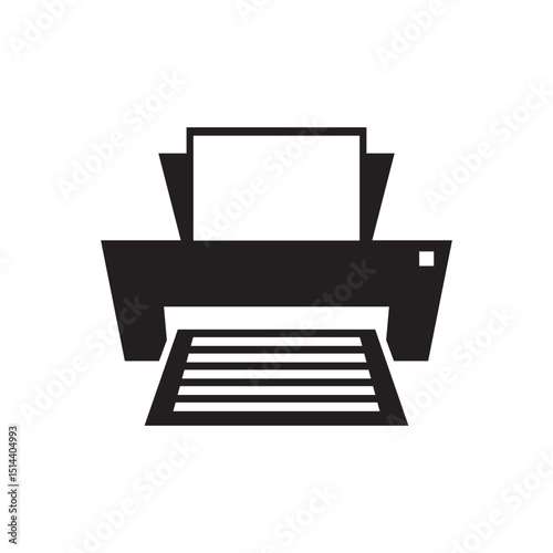 Silhouette illustration of desktop printer machine