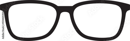 Reading glass silhouette, hipster nerd style black glasses silhouette vector isolated on a white background