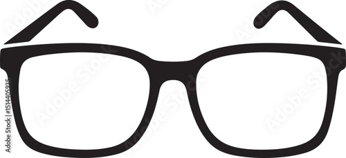 Reading glass silhouette, hipster nerd style black glasses silhouette vector isolated on a white background