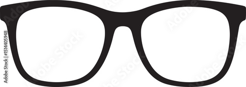 Reading glass silhouette, hipster nerd style black glasses silhouette vector isolated on a white background