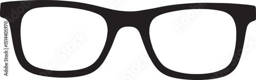 Reading glass silhouette, hipster nerd style black glasses silhouette vector isolated on a white background