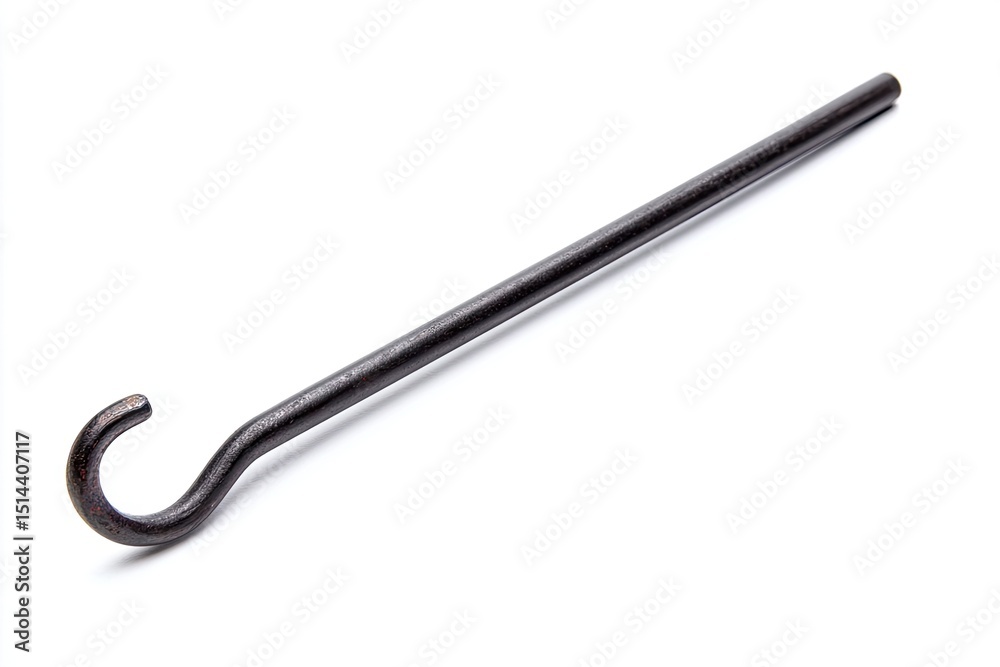 A metal rod with a hook. A metal rod with a hook.