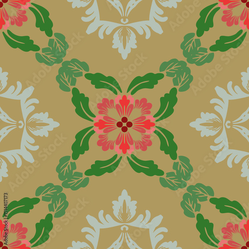 Garden Bloom Ornamental Seamless Design for carpet, print, wrap, decorative, illustration, Fabric, Wallpaper, Ceramics. 