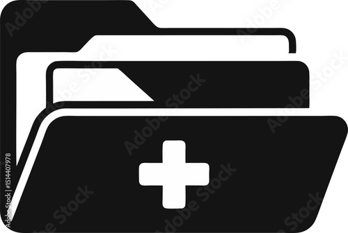 Patient File Folder Silhouette Vector Illustration