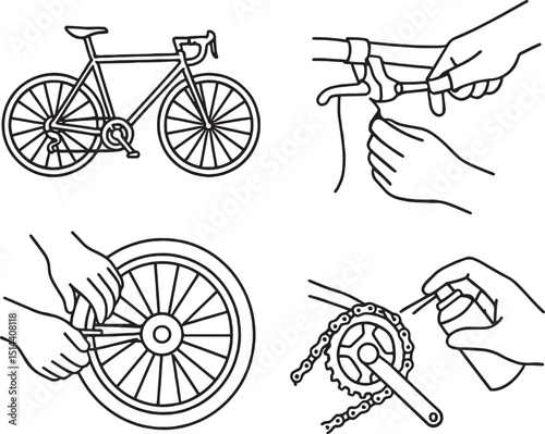 Set of Bicycle maintenance and repair