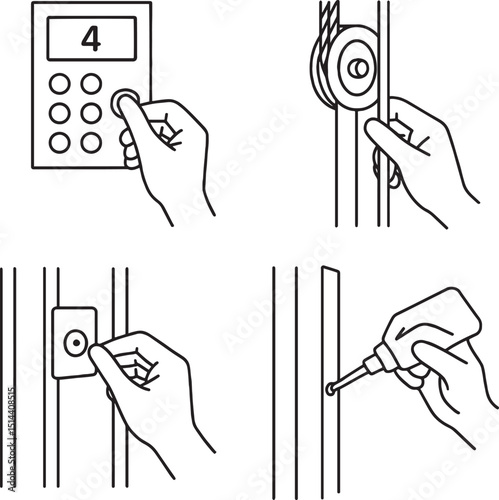 Set of Elevator maintenance and repair