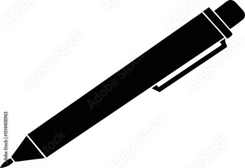 Penlight Tool Silhouette Vector Illustration 