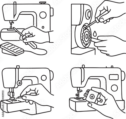 Sewing machine maintenance and repair