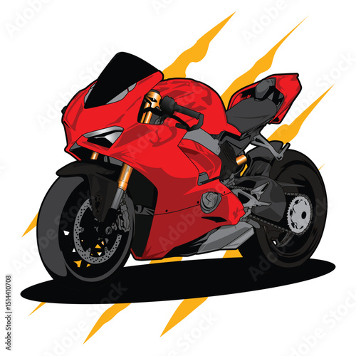 Motorcycle superbike drawing vector illustration