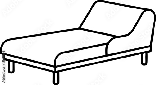Therapy Couch Line Art Vector Illustration 