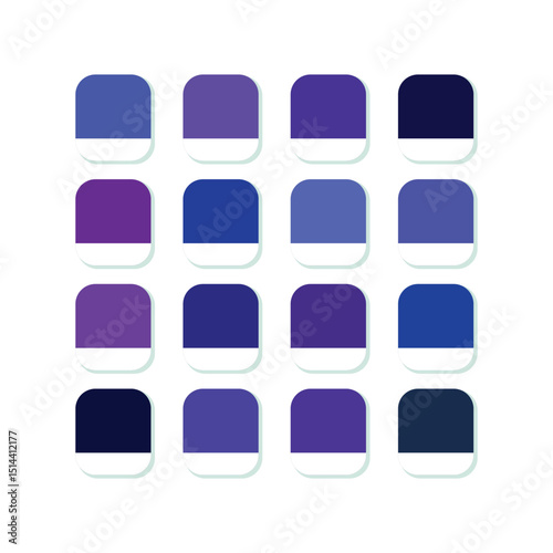 Palette of Blue and Purple Color Variations