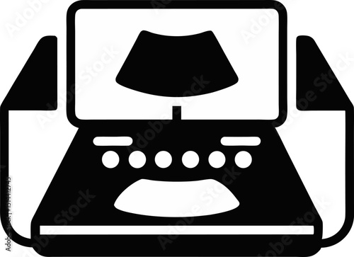 Ultrasound Machine Silhouette Vector Illustration