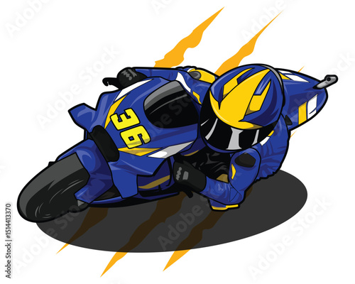 Blue superbike cornering grandprix vector
