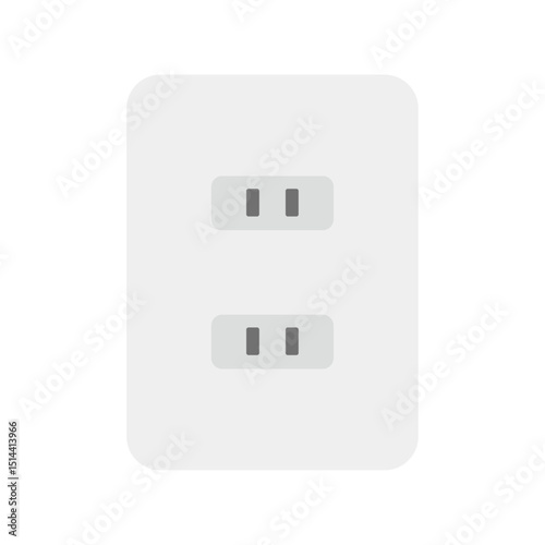 シンプルなコンセントのイラスト：充電・節電アイコン - Simple Electrical Outlet Illustration: Charging and Energy Saving Icon
