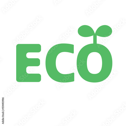 「Eco」ロゴのベクターイラスト：環境・持続可能性 - "Eco" Logo Vector Illustration: Environment and Sustainability