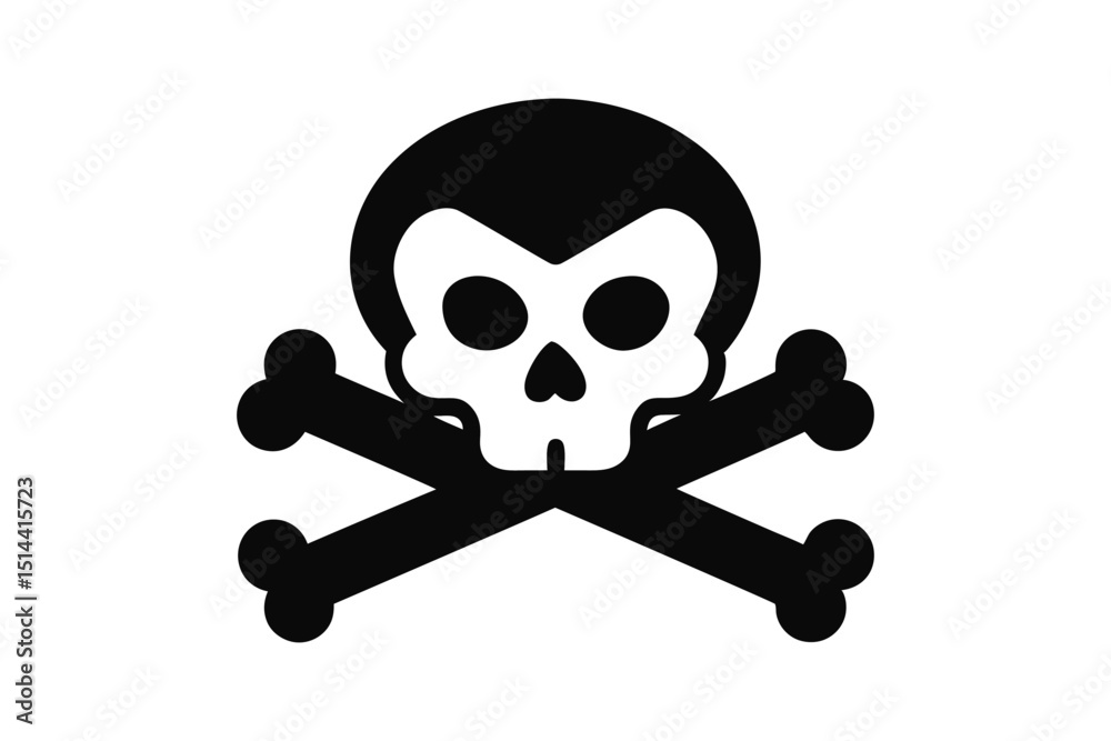 Crossbones Halloween Design with White Background Crossbones Halloween Design with White Background