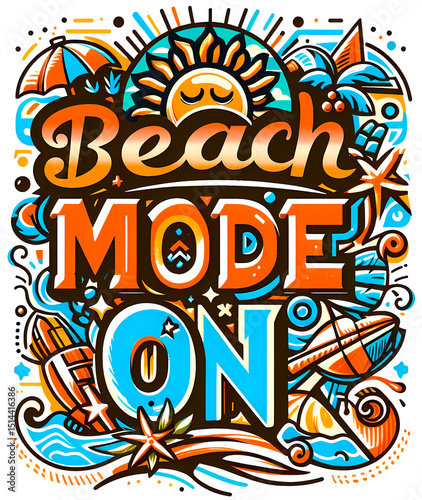 Beach Mode On, typography