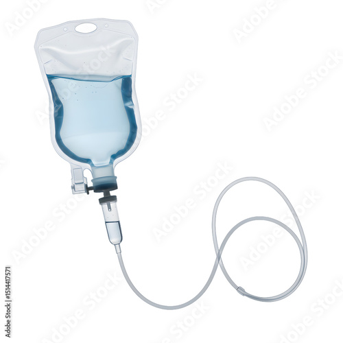 IV Fluid Bag isolated on transparent background