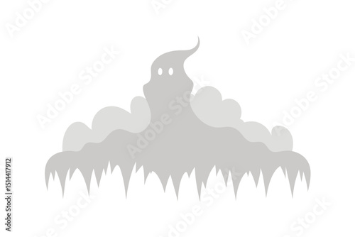 Fog Mist Effect for Halloween on White Background Design