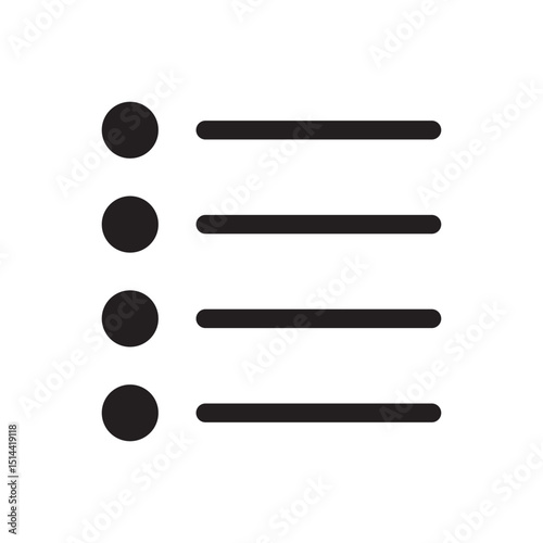 Clean vector of a bulleted list symbol, great for productivity apps, UI design, or educational content.