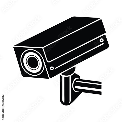 Security Camera Surveillance System CCTV Device Safety and Protection Technology Silhouette